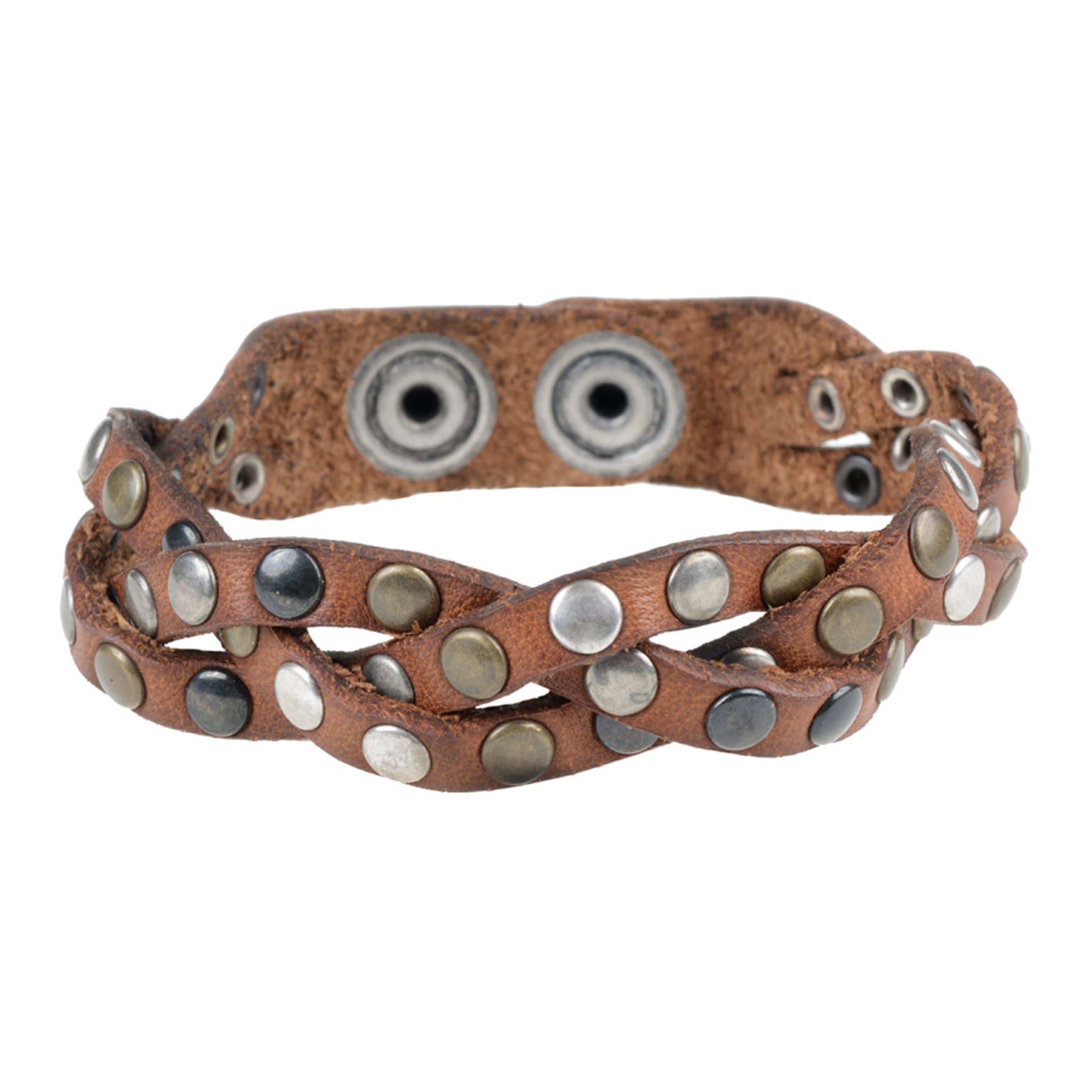 Armband TRECCINE, col. COGNAC, one size