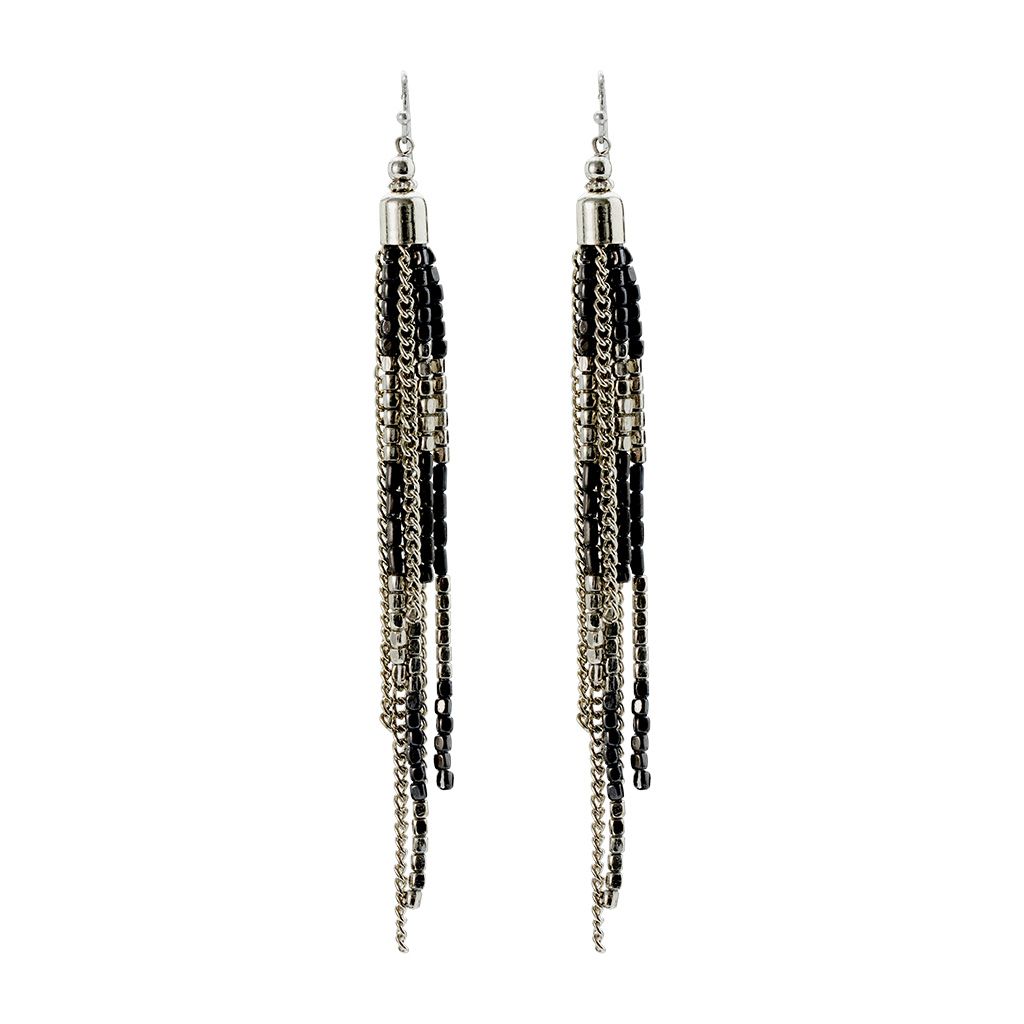 Ohrhänger KOKO, col. silber/ schwarz