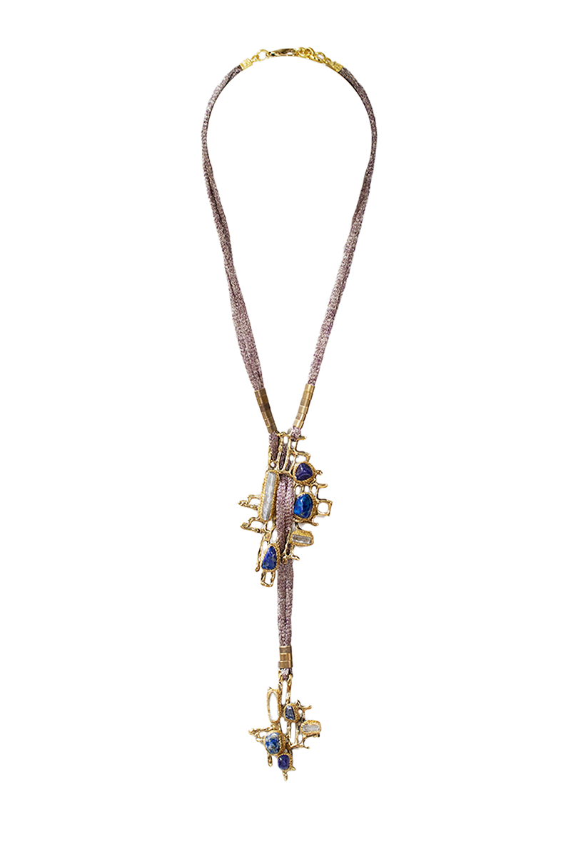 Collier COROULD, col. gold, blau, weiß