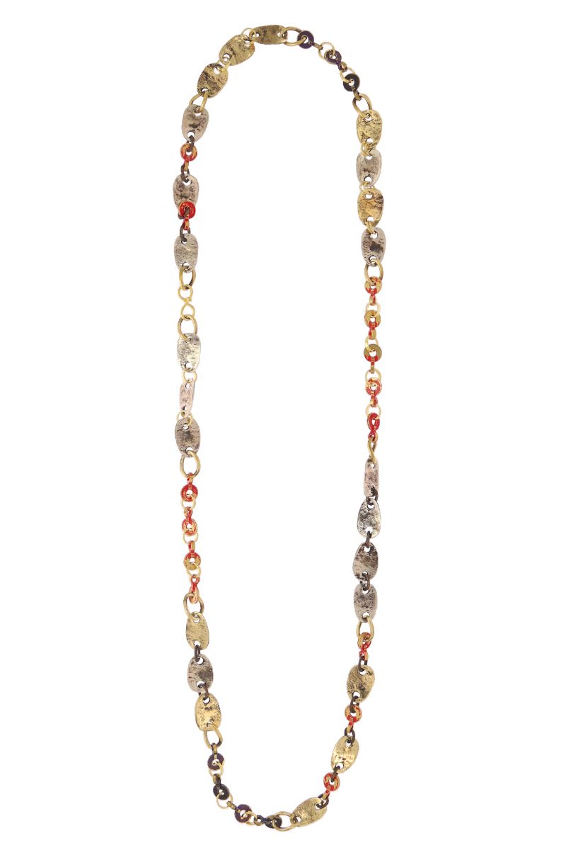 Necklace Zeynep 477, col. gold & red