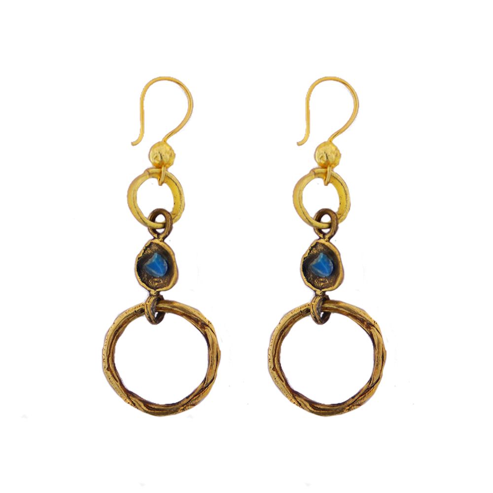 Ohrring ENJY, col. gold  & blau