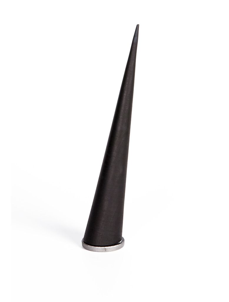 Ringkegel, Holz schwarz gebeizt, geölt/ H15cm