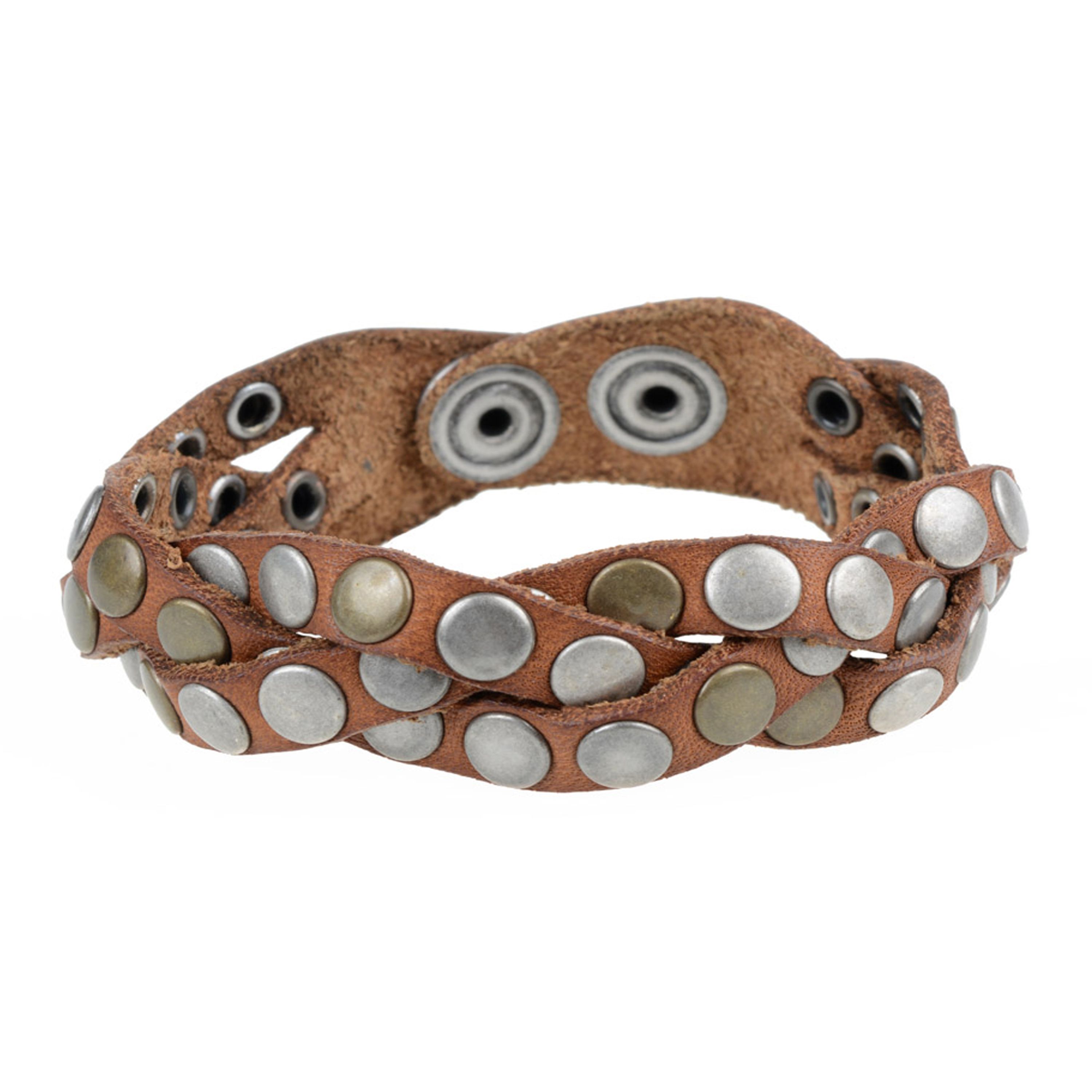 Armband TRECCE, col. COGNAC, one size
