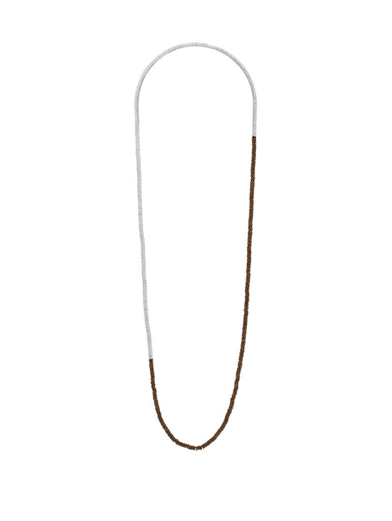 Collier WALLABY, col. rosso scuro/ bianco L 95 cm