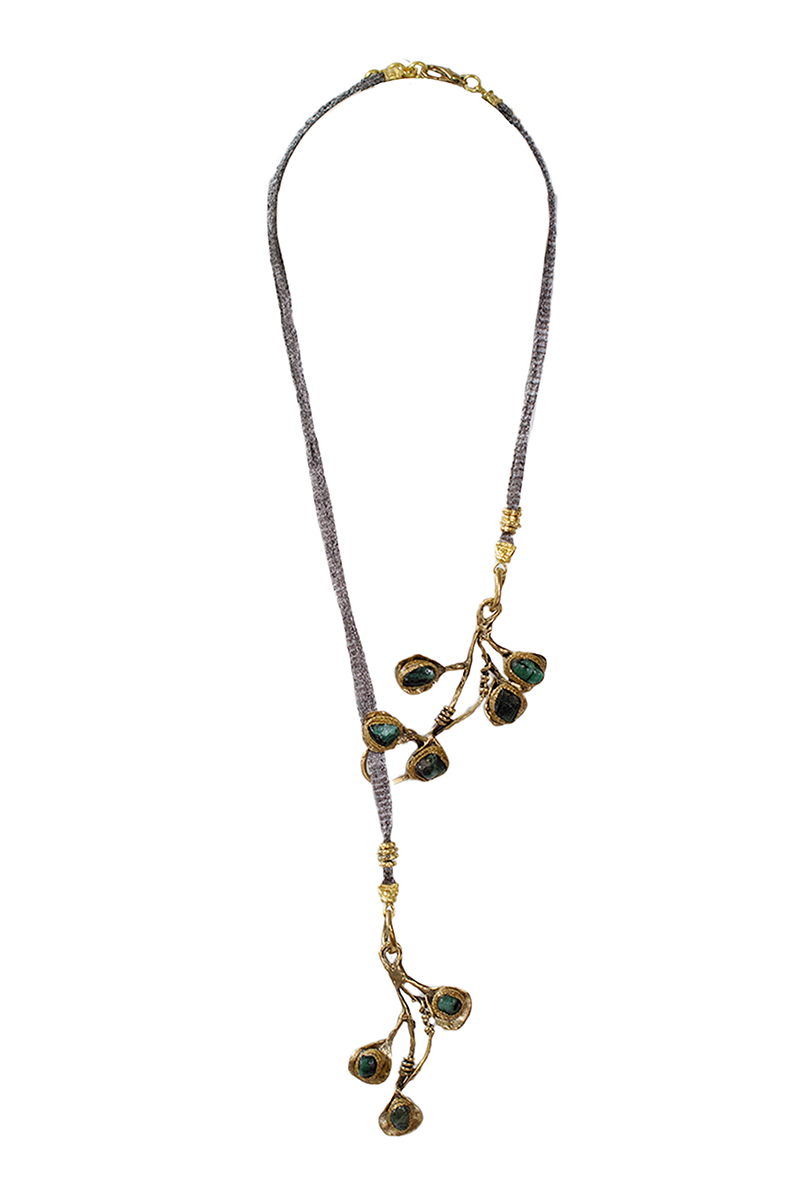 Collier BOLARD, gold & grün