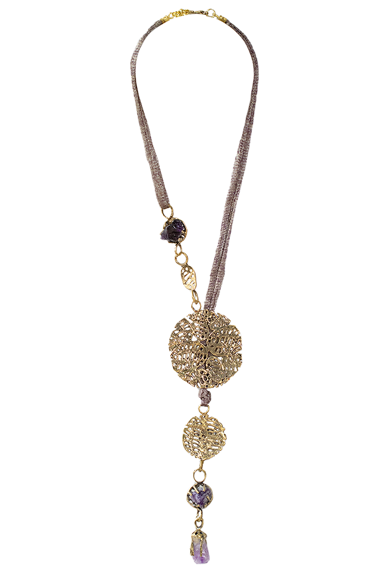 Collier OLUM, col. gold & lila