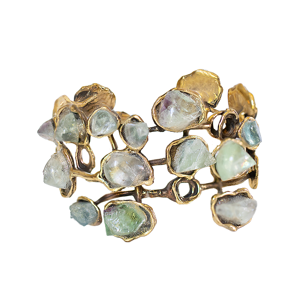 Armreif FIVES, col. gold & grün