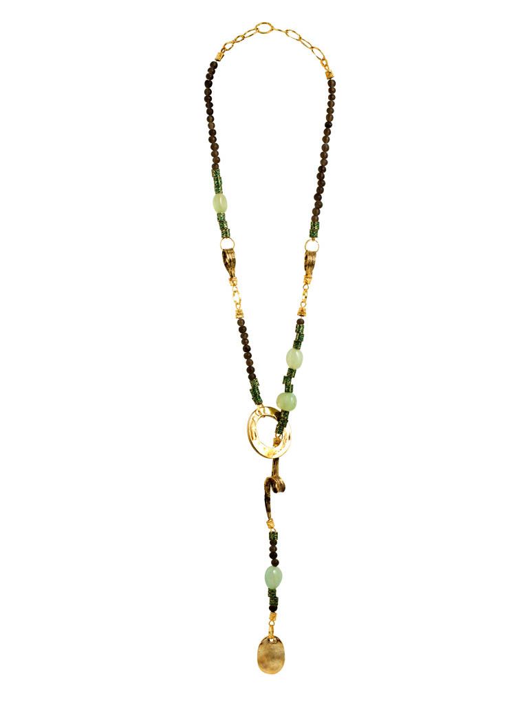 Collier DUNNIA, col. gold &  grün